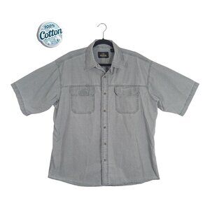 RedHead Men’s Short Sleeve Shirt L Green Button Up Outdoor 100% Cotton